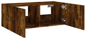 füstös tölgy színű fali TV-szekrény LED-ekkel 80x35x31 cm