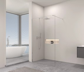 Erga Paris, Walk-In zuhany paraván 110x200 cm, 8 mm átlátszó üveg, króm profil, ERG-V02-PARIS-110x200-CL-CR