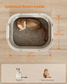 Feandrea fedeles macskaalomdoboz, XL zárt alomtálca felülről történő bejárattal