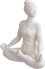 LOTUS dekor szobor, fehér 24cm