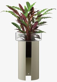 LSA International Terrazza virágcserép, h 60 cm, Ø34 cm, átlátszó/betonszürke - LSA nemzetközi