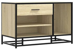 cipőpad Sonoma tölgy 80x40x53,5 cm Gépelt fa és fém