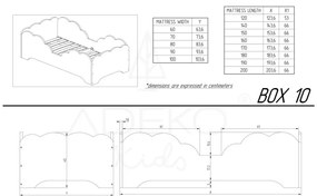 BOX 10 gyerekágy borovi fenyőfából, 80 x 200 cm - Adeko