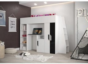 Kombinált gyerekágy 90 cm Puro 15 (matt fehér + fényes fehér + fényes fekete). 1087096