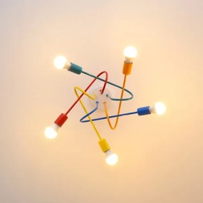 LED gyereklámpa OXFORD 5xE27/15W/230V mennyezeti