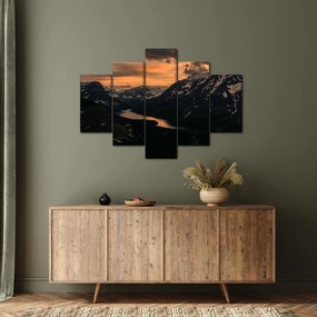 Egy tó képe a hegyek között (150x105 cm)