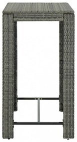 szürke polyrattan kerti bárasztal 100 x 60,5 x 110,5 cm