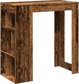 vidaXL antik fa színű szerelt fa bárasztal tárolókkal 102x50x103,5 cm