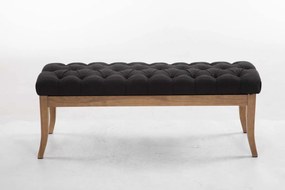 Ramses chesterfield tűzött pad, szövet, sötétszürke szín, 120 cm, világos láb