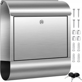 Kesser postaláda rozsdamentes acél, ezüst, újságtartóval