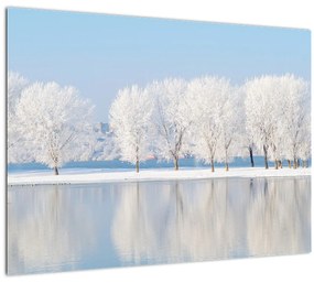 Egy kép egy téli tájról (üvegen) (70x50 cm)