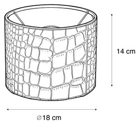 Bársony lámpabúra krokodil mintával és arany belsővel 18/18/14