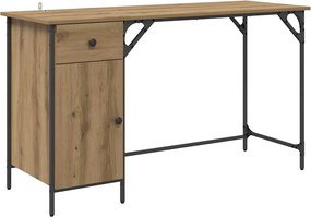 vidaXL Számítógépes asztal Artisan tölgy 131 x 48 x 75 cm Faanyag