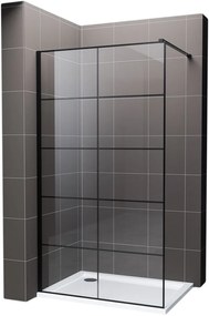 Hagser Agatha zuhanykabin fal walk-in 90 cm fekete matt üveg/átlátszó üveg HGR90000022
