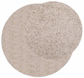 PAMPLONA bézs magas szálú bolyhos modern szőnyeg Ø 80 cm