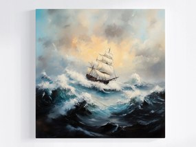 Poszter Hajó Tenger Vihar Hullámok Vitorlás Óceán 80x80