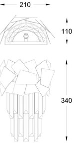 Brilagi - LED Fali kristály lámpa MIRAGE 2xG9/42W/230V