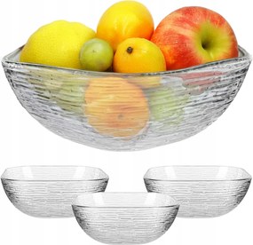 Saláta tálaló Üveg Snack Tál Gyümölcs Saláta 20 cm Tál Szett 3 db