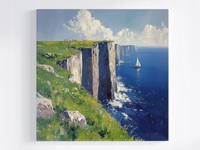 Poszter Tájkép Sziklák Tenger Óceán Vitorlás 40x40