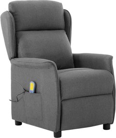 vidaXL Masszázsszék Világosszürke 93.5 x 67.5 x 101.5 cm szövet