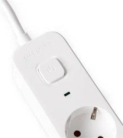 Elosztósor, 3 aljzat, 1,5 m, USB, kapcsolóval, ENTAC, fehér (ENTEL3K1U)