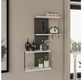 Fali polc DESTAN 96x65 cm fehér/antracit