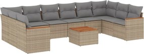 vidaXL 11részes vegyes bézs polyrattan kerti ülőgarnitúra párnákkal