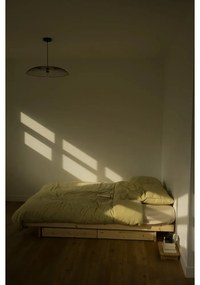Natúr színű borovi fenyő egyszemélyes ágy tárolóhellyel és ágyráccsal 90x200 cm Kanso – Karup Design