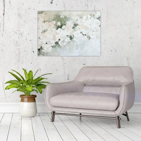 Üveg kép - Fehér virág absztrakció (70x50 cm)
