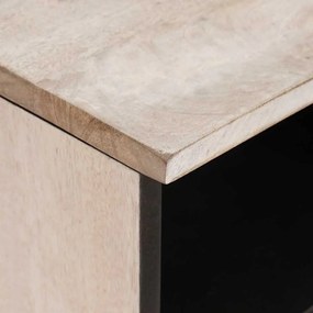 TV szekrény fiókkal Fehér 80 x 33 x 46 cm tömör mangófa