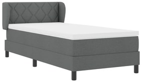 Boxspring Ágy Mattal Sötétszürke 90x190 cm Szövet