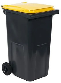 No brand  Műanyag kültéri konténer szelektív hulladékgyűjtésre, űrtartalom 240 l, szürke/sárga%