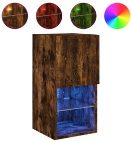 füstös tölgy színű TV-szekrény LED-lámpákkal 30,5 x 30 x 60 cm