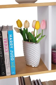 Könyvespolc, tűnyalábos fenyő/fehér, ERDEM NEW TYP 1