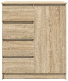 sonoma tölgy szerelt fa tálalószekrény fiókos 71x35x84 cm