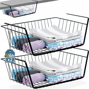 2x Függesztett Kosár polc alá szekrény rendszerező konyhai polc fém