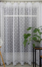 Mg Függöny 36215 méhsejt virág Fehér 250cm 0,5mb