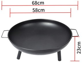Hordozható tűzrakó 58 cm