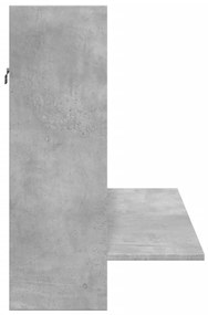 betonszürke szerelt fa falra szerelhető íróasztal 105x48x75 cm
