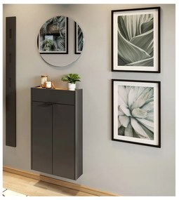 Antracitszürke-natúr színű előszoba bútor Ameca – Germania