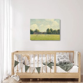 Üveg kép - Camille Pissarro, Hampton Court Green, reprodukciók (70x50 cm)