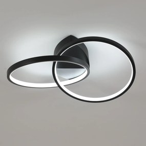 Led Mennyezeti Lámpa 33W Fekete Modern Kerek 6500K Nappaliba, Hálószobába