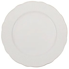 24 részes porcelán étkészlet, fehér/arany