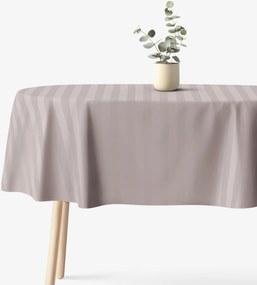 Goldea ovális ünnepi damaszt terítő - szürkésbarna csíkos 140 x 240 cm