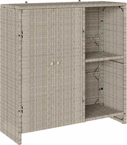 vidaXL Tárolószekrény polcokkal Világosszürke 100 x 36 x 102 cm Rattan