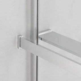 Stuxi Milano Gate Plus 2 falsíkra szerelhető, két oldalfalas walk-in zuhanyfal, 80x90 cm, 8 mm vastag vízlepergető biztonsági üveggel, helytakarékos sarokmerevítőkkel