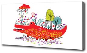 Vászonkép nyomtatás Színes krokodil oc-82374005