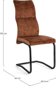 Konyakbarna kárpitozott étkezőszék Thelma – Bizzotto