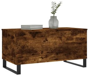 Füstös tölgy színű szerelt fa dohányzóasztal 90 x 44,5 x 45 cm