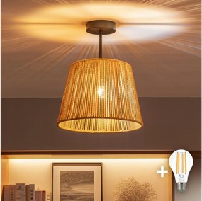 Brilagi - LED felületre szerelhető csillár CERIA BOHO 1xE27/60W/230V Ø 28 cm fekete/barna